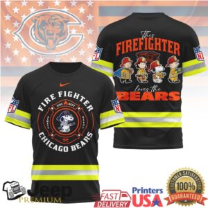 Chicago Bears Firefighter Snoopy Graphic Reflective Training Tee