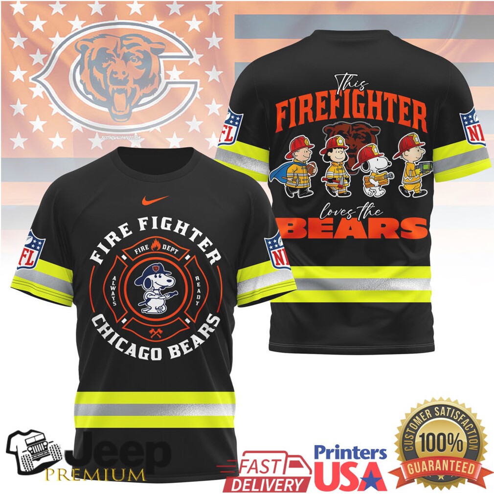 Chicago Bears Firefighter Snoopy Graphic Reflective Training Tee Chicago Bears Firefighter Snoopy Graphic Reflective Training Tee