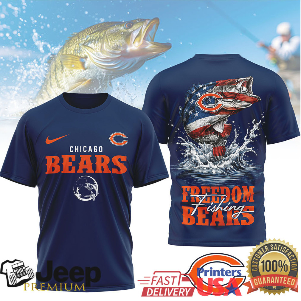 Chicago Bears Freedom Fishing Bass Graphic Performance Tee NFL Fishing Chicago Bears Freedom Fishing Bass Graphic Performance Tee NFL Fishing