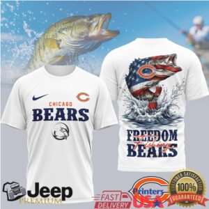 Chicago Bears Freedom Fishing Tee Patriotic Flag Bass Fishing Football Shirt Chicago Bears Freedom Fishing Tee Patriotic Flag Bass Fishing Football Shirt