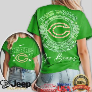 Chicago Bears Irish Woman St. Paddy's Day T Shirt Lioness & Sailor