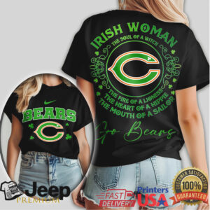 Chicago Bears Irish Woman St. Paddy's Day T Shirt Lioness & Sailor