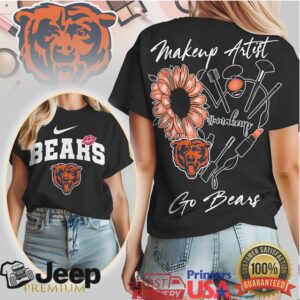 Chicago Bears Makeup Artist Flower Go Bears Women’s T Shirt Chicago Bears Makeup Artist Flower Go Bears Women’s T Shirt