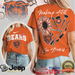 Chicago Bears Makeup Artist Flower Go Bears Women's T Shirt