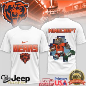 Chicago Bears Minecraft Style Custom Name Sports Tee
