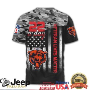 Chicago Bears NFL Veteran Lives Matter T Shirt 22 A Day Camo Gear