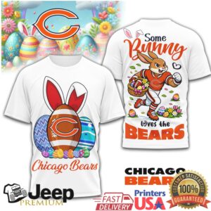 Chicago Bears Some Bunny Loves The Bears Easter Bunny Football T Shirt