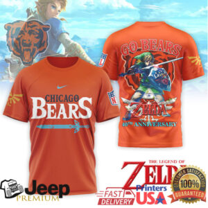 Chicago Bears x Legend of Zelda 40th Anniversary Link Hero T Shirt