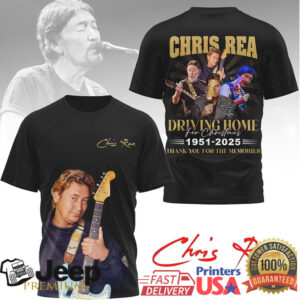 Chris Rea Driving Home For Christmas 1951 2025 Signature Memories Tee