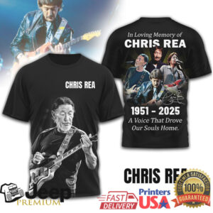 Chris Rea In Loving Memory 1951 2025 Memorial Tribute Black T Shirt & Hoodie