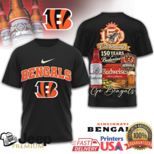 Cincinnati Bengals 150 Years of Budweiser Celebration Go Bengals Fan T Shirt