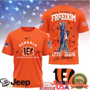 Cincinnati Bengals 250 Years of Freedom 1776 2026 Patriotic Shirt