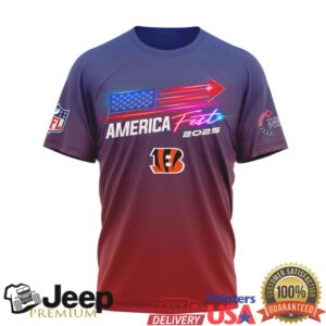 Cincinnati Bengals America Fest 2025 USA Flag Gradient Tee