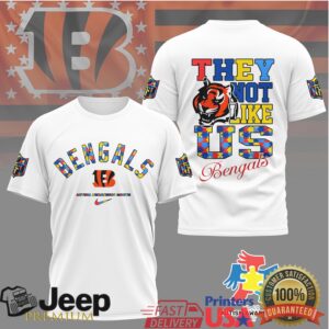 Cincinnati Bengals Autism Awareness They Not Like Us Shirt Support & NFL Style