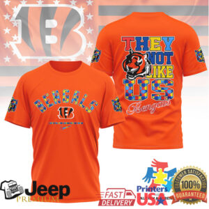 Cincinnati Bengals Autism Awareness They Not Like Us Shirt Support & NFL Style