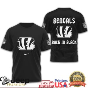Cincinnati Bengals Back in Black NFL Fan T Shirt Cincinnati Bengals Back in Black NFL Fan T Shirt