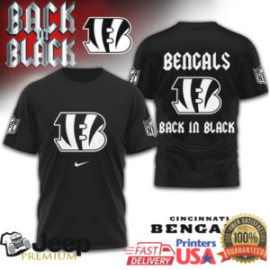 Cincinnati Bengals Back in Black NFL Fan T Shirt
