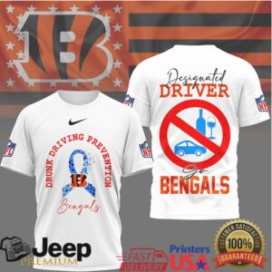 Cincinnati Bengals Drunk Driving Prevention Designated Driver Shirt