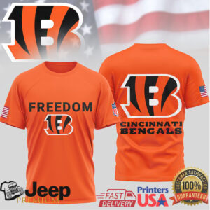 Cincinnati Bengals Freedom USA Flag Graphic Fan T Shirt Multiple Colors