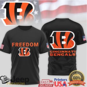 Cincinnati Bengals Freedom USA Flag Graphic Fan T Shirt Multiple Colors