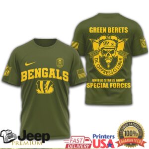 Cincinnati Bengals Green Berets US Army Special Forces Military T Shirt Cincinnati Bengals Green Berets US Army Special Forces Military T Shirt