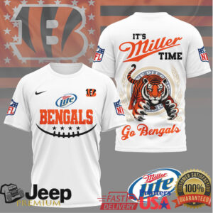 Cincinnati Bengals Miller Lite Beer Crossover NFL Fan T Shirt