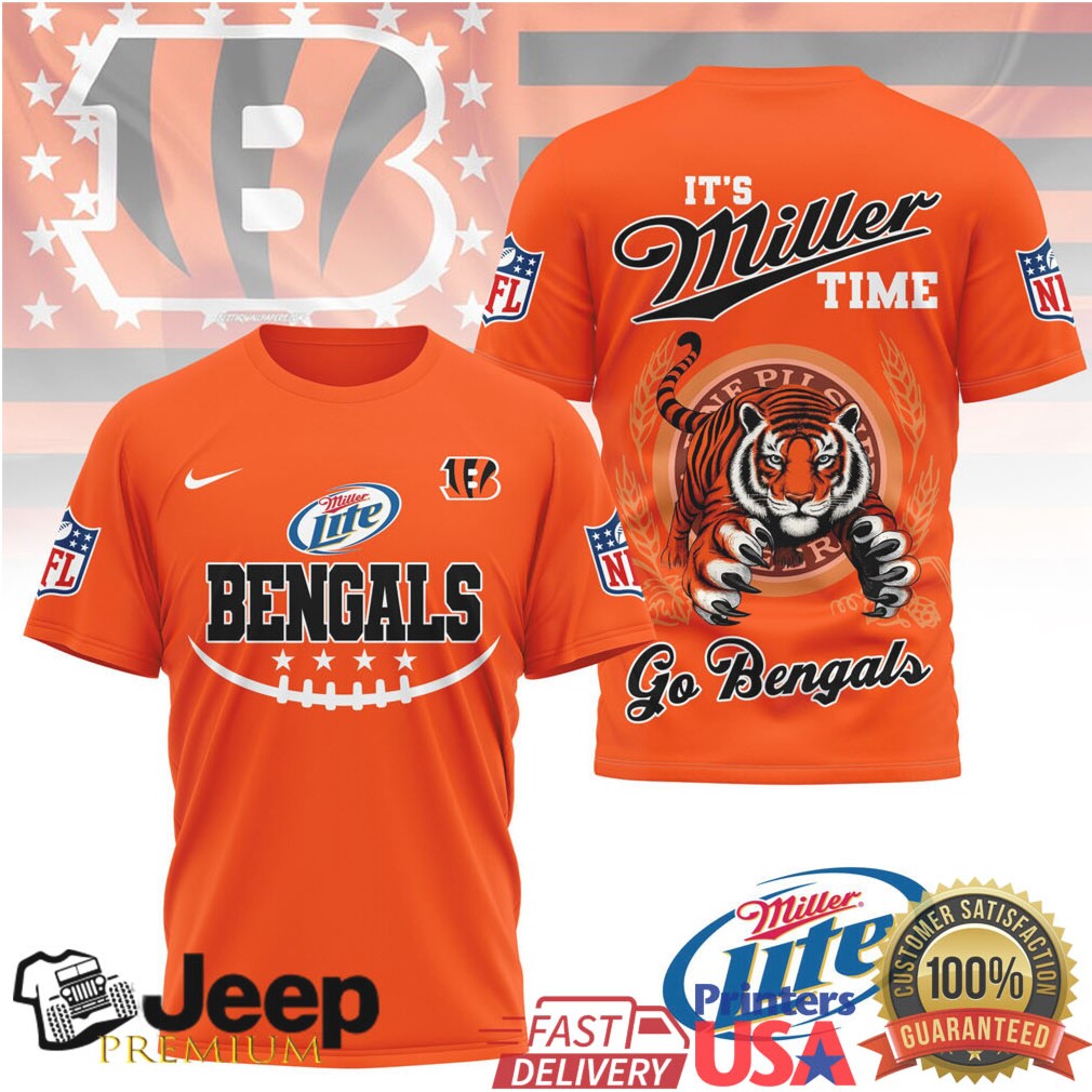 Cincinnati Bengals Miller Lite Beer Crossover NFL Fan T Shirt Cincinnati Bengals Miller Lite Beer Crossover NFL Fan T Shirt