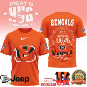 Cincinnati Bengals National Hugging Day Team Logo Hug T Shirt