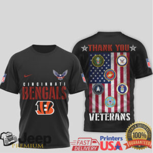 Cincinnati Bengals Thank You Veterans Military Appreciation T Shirt