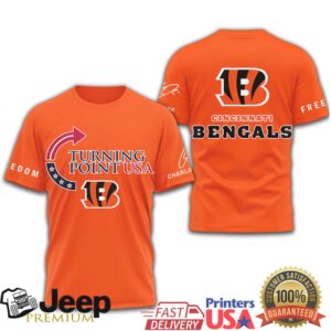 Cincinnati Bengals Turning Point USA Freedom & Football Graphic Tee Cincinnati Bengals Turning Point USA Freedom & Football Graphic Tee
