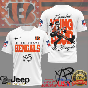 Cincinnati Bengals YUNGBLUD Zoombie Design T Shirt Who Dey Fan Gear