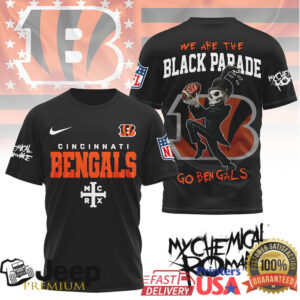 Cincinnati Bengals x My Chemical Romance Black Parade Emo Rock Football Shirt