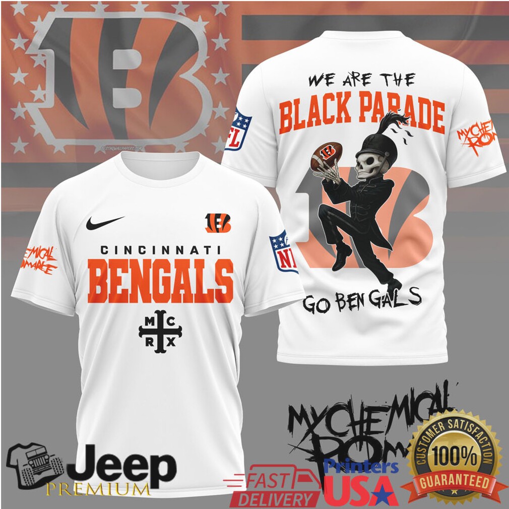 Cincinnati Bengals x My Chemical Romance Black Parade Emo Rock Football Shirt Cincinnati Bengals x My Chemical Romance Black Parade Emo Rock Football Shirt