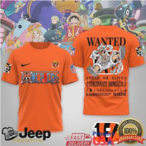 Cincinnati Bengals x One Piece Anime Wanted Poster 3D Printed Graphic Tee