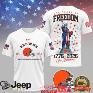 Cleveland Browns 250 Years of Freedom 1776 2026 USA Liberty T Shirt