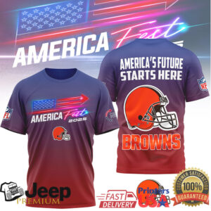 Cleveland Browns America Fest 2025 Patriot Ombre T Shirt