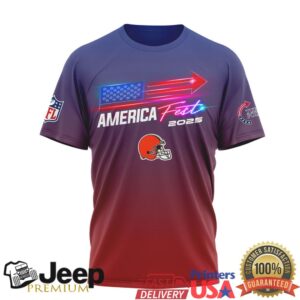 Cleveland Browns America Fest 2025 Patriot Ombre T Shirt
