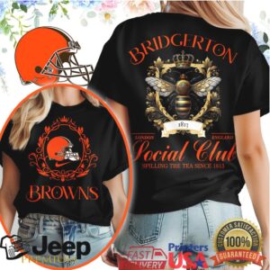 Cleveland Browns Bridgerton Bee Social Club Shirt Regency Era Football Tee Cleveland Browns Bridgerton Bee Social Club Shirt Regency Era Football Tee