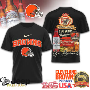 Cleveland Browns Budweiser 150 Years Celebration Beer Collaboration T Shirt