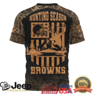 Cleveland Browns Custom Name Hunting Season Camo Deer T Shirt