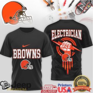 Cleveland Browns Electrician Power Logo NFL Licensed Style T Shirt Cleveland Browns Electrician Power Logo NFL Licensed Style T Shirt