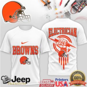 Cleveland Browns Electrician Power Logo NFL Licensed Style T Shirt