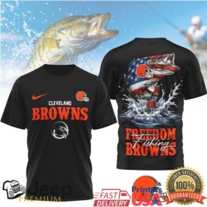Cleveland Browns Freedom Fishing Shirt American Flag Bass Fishing Fan Apparel Cleveland Browns Freedom Fishing Shirt American Flag Bass Fishing Fan Apparel