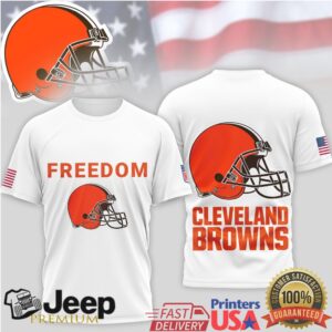Cleveland Browns Freedom USA Flag Helmet Graphic T Shirt Cleveland Browns Freedom USA Flag Helmet Graphic T Shirt