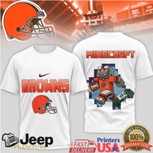 Cleveland Browns Minecraft Style Custom Graphic T Shirt