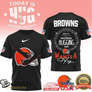 Cleveland Browns National Hugging Day “Wants A Hug” Graphic T Shirt