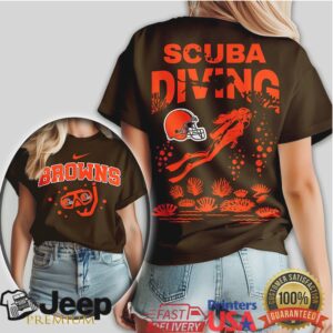 Cleveland Browns Scuba Diving Logo Design Summer T Shirt