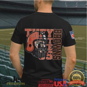 Cleveland Browns “They Not Like Us” Retro Helmet Front Back Print
