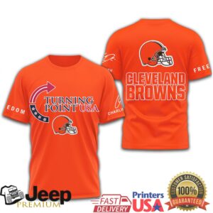 Cleveland Browns Turning Point USA Freedom & Football Graphic Tee Cleveland Browns Turning Point USA Freedom & Football Graphic Tee