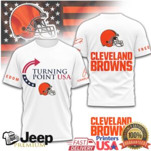 Cleveland Browns Turning Point USA Freedom & Football Graphic Tee